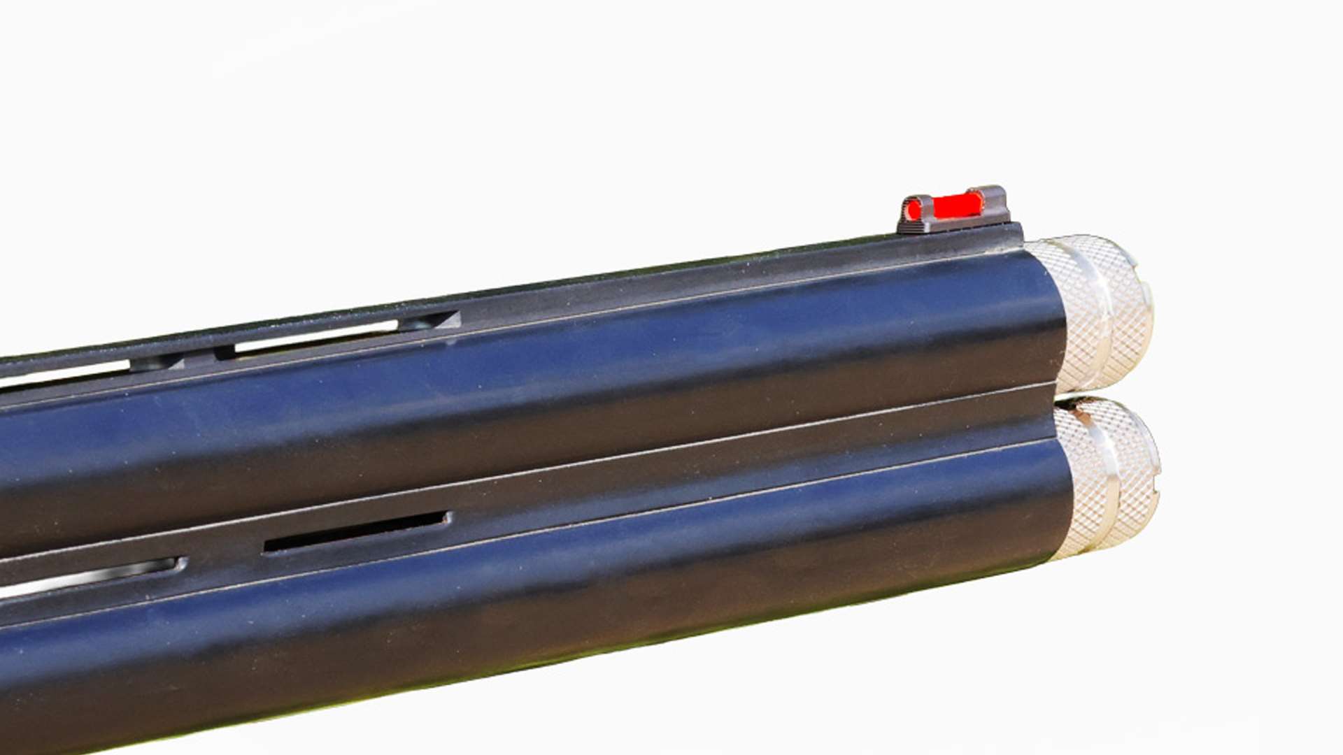 A close-up view of the FiberLok SG Pro mounted on a shotgun barrel