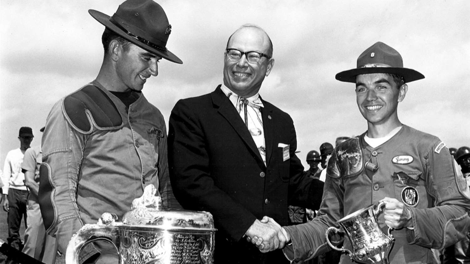 Carlos Hathcock in 1965 at Camp Perry receiving the Wimbledon Cup