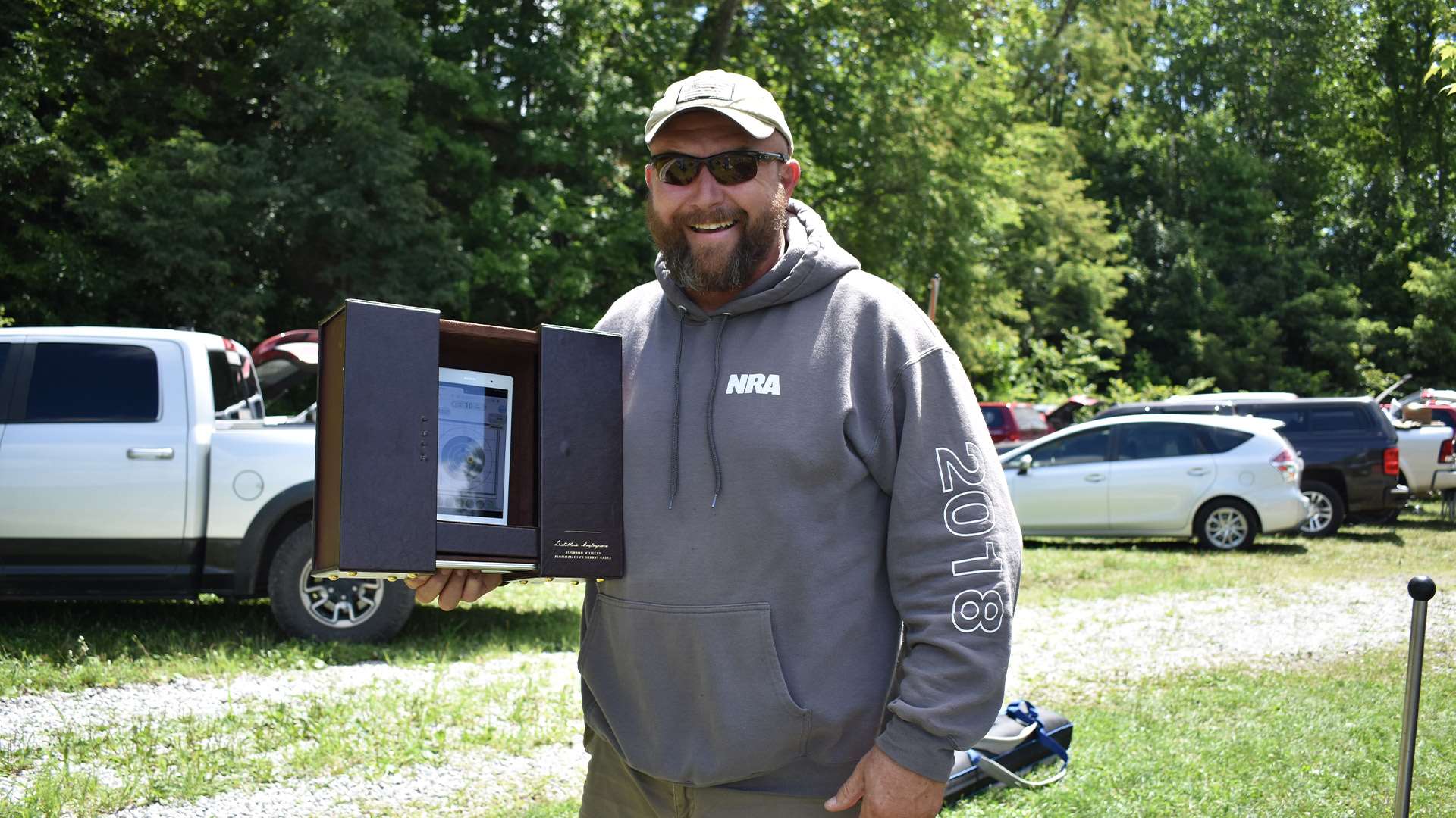 Shotmarker E-target with DIY sun blocker