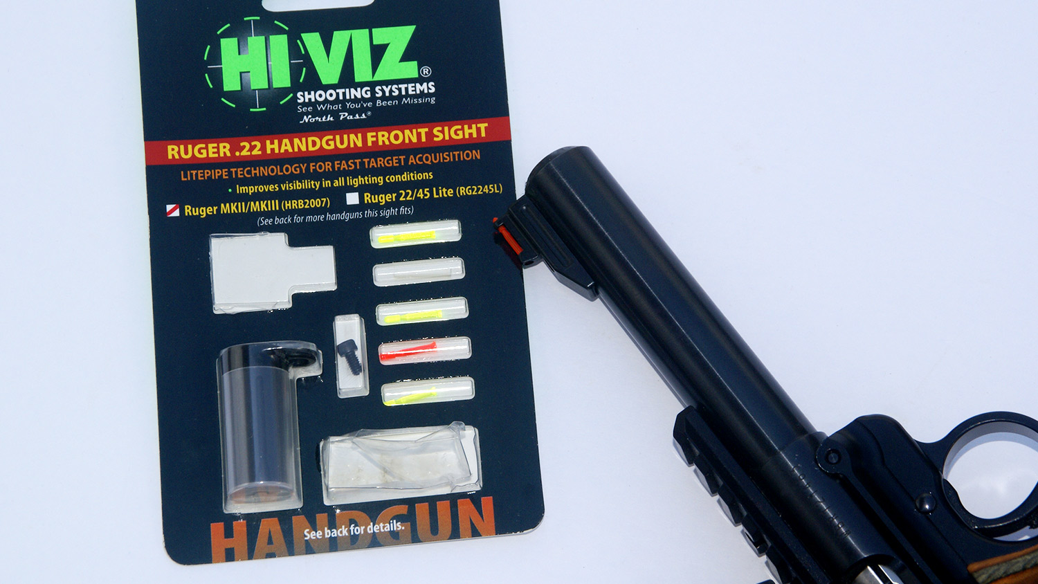 HIVIZ Front Sight Kit for Ruger MKIV .22 LR pistol