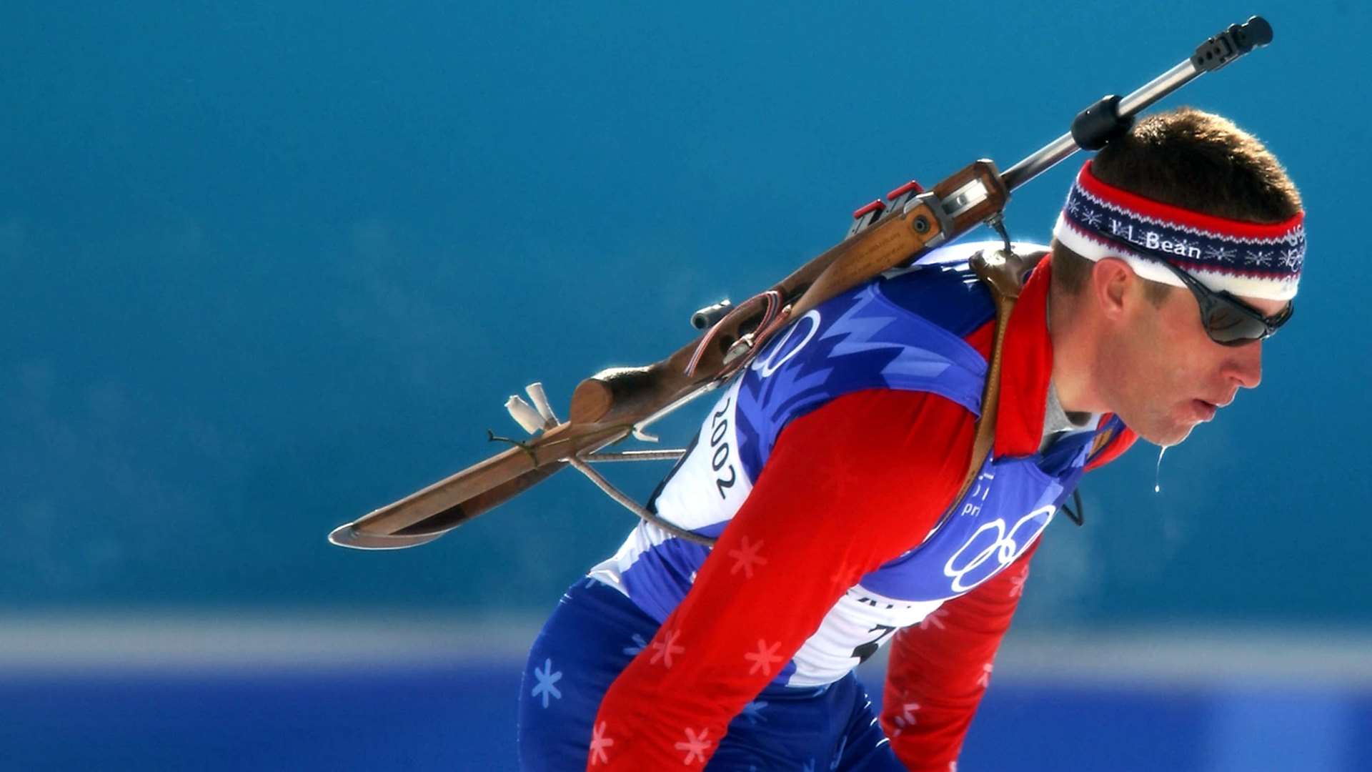 Jeremy Teela competing in biathlon at the Salt Lake City 2002 Winter Olympics