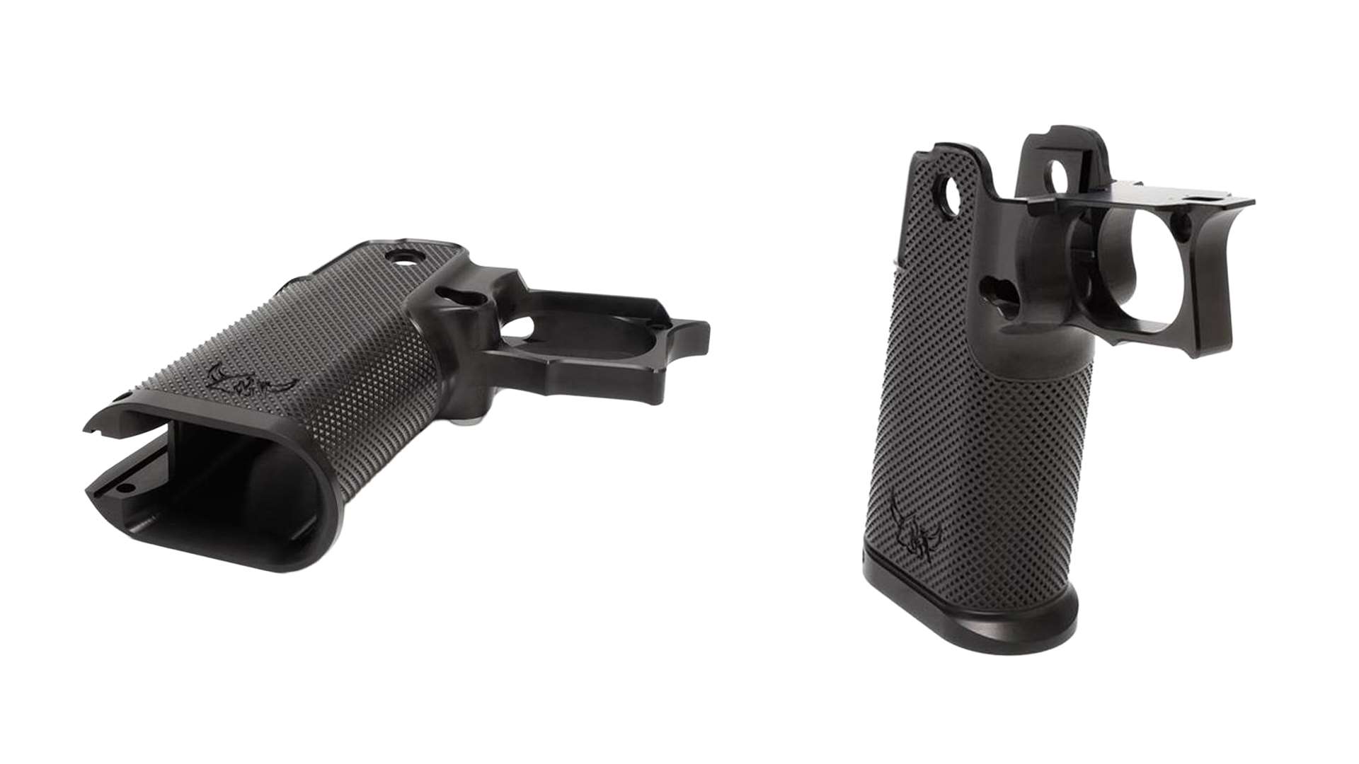 Close-up detail of the checkered texture on the Henning Group 2011 grip