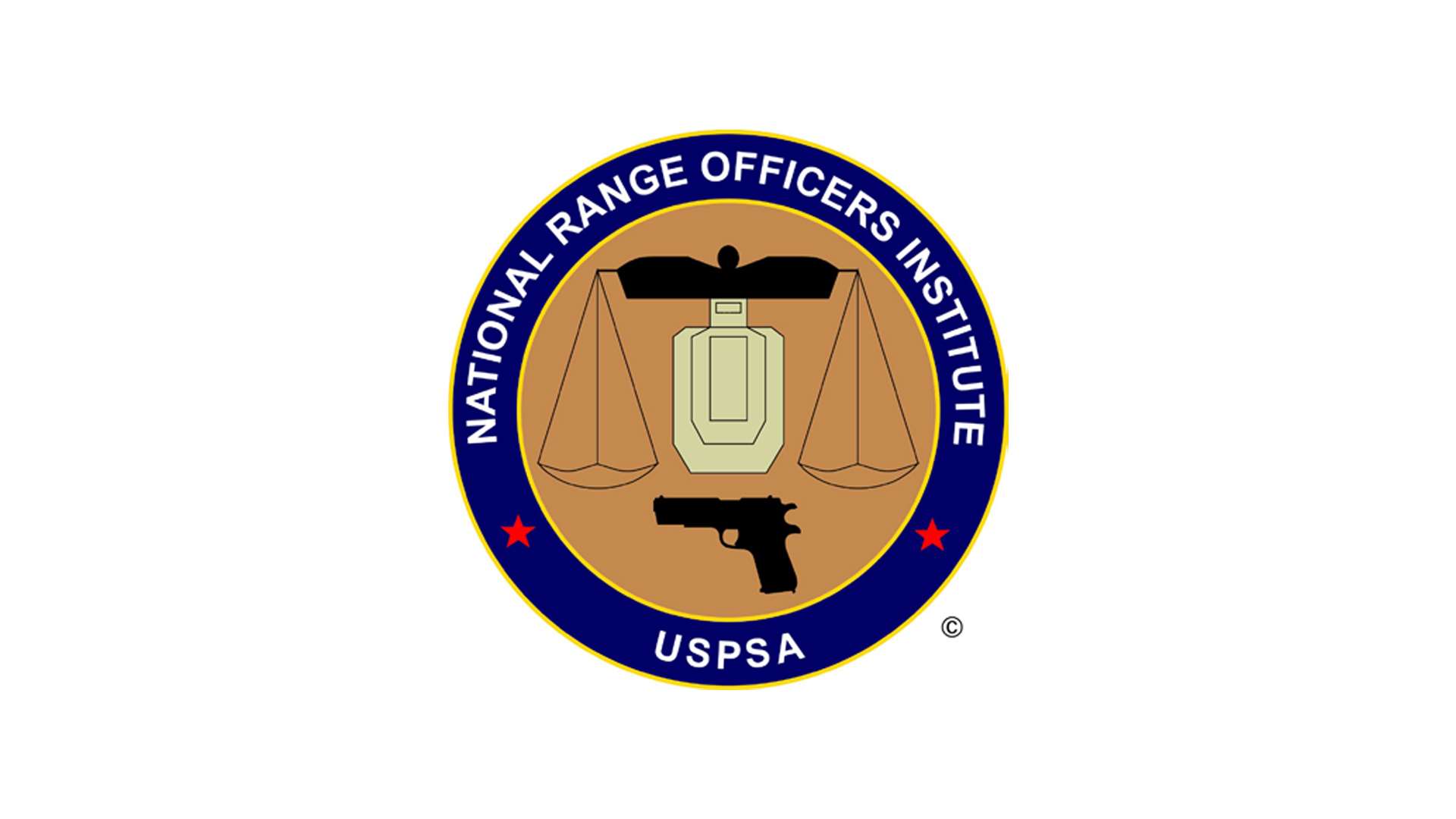 The National Range Officers Institute logo, featuring a balanced scale above a pistol within a circular badge with USPSA branding