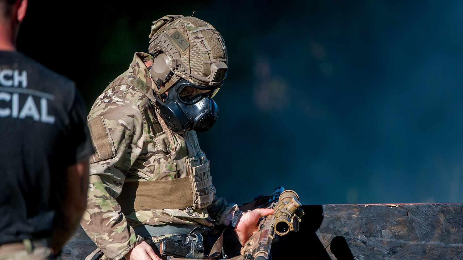 International sniper competition: simulated gas attack