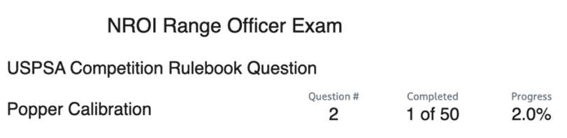 NROI Range Officer exam completion percentage screenshot