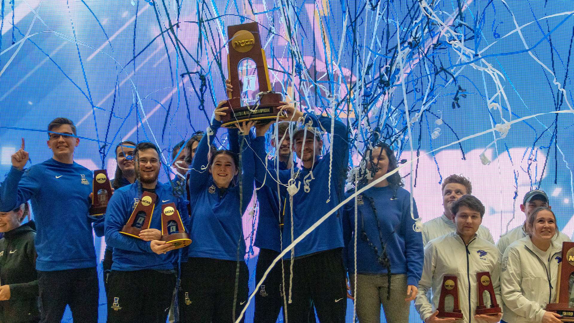 Alaska rifle team celebrating victory