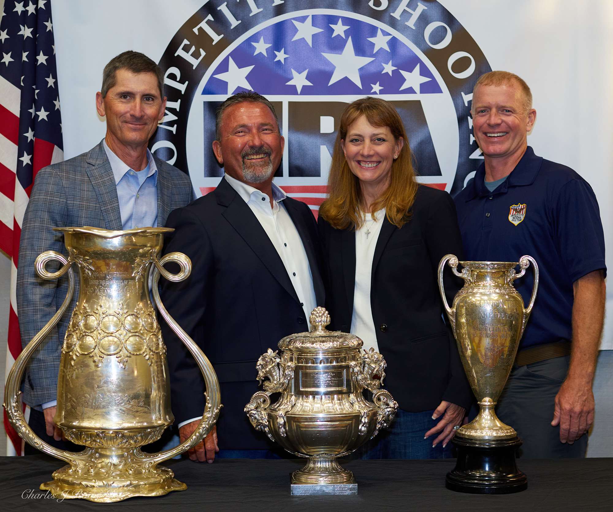 Charles Rowe, Bob Gill, Kimberly Rowe and Brandon Green at 2025 NRA Long-Range Nationals in Malvern, Ohio