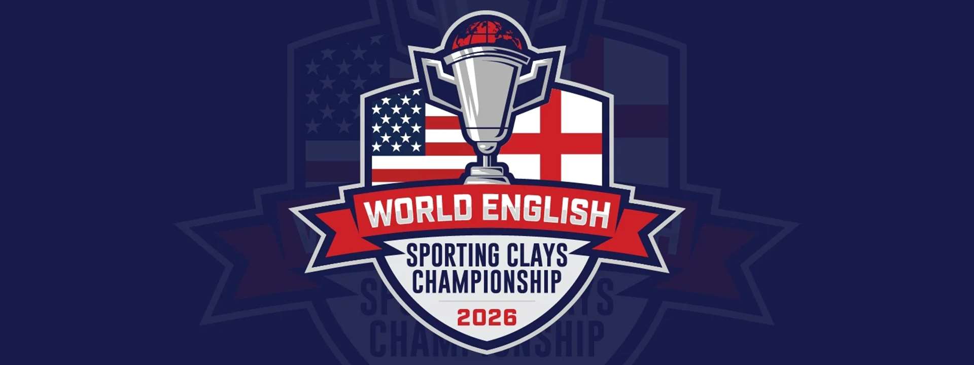 2026 World English Sporting Clay Championship logo on blue background
