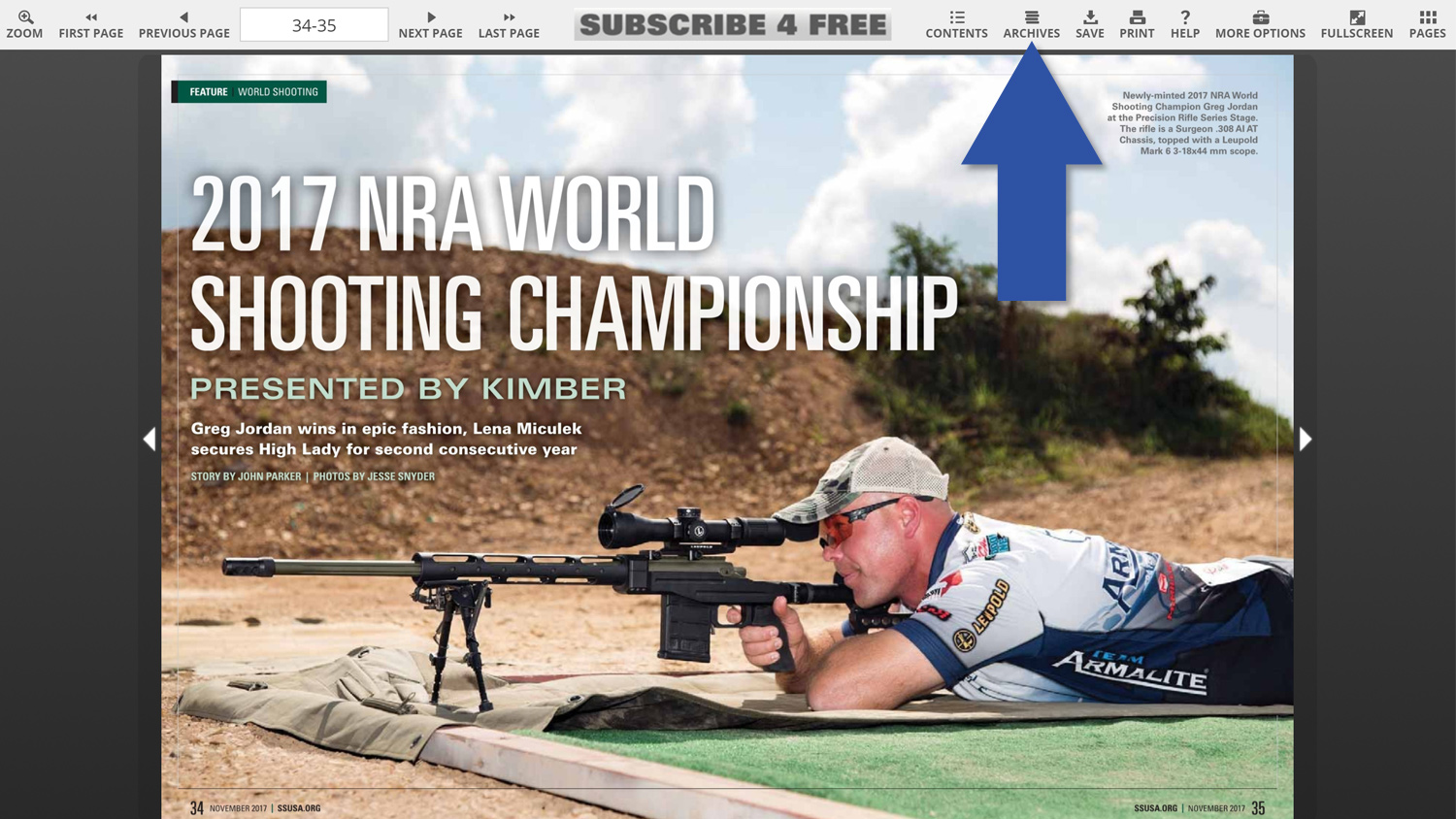How to access the Shooting Sports USA digital magazine archives