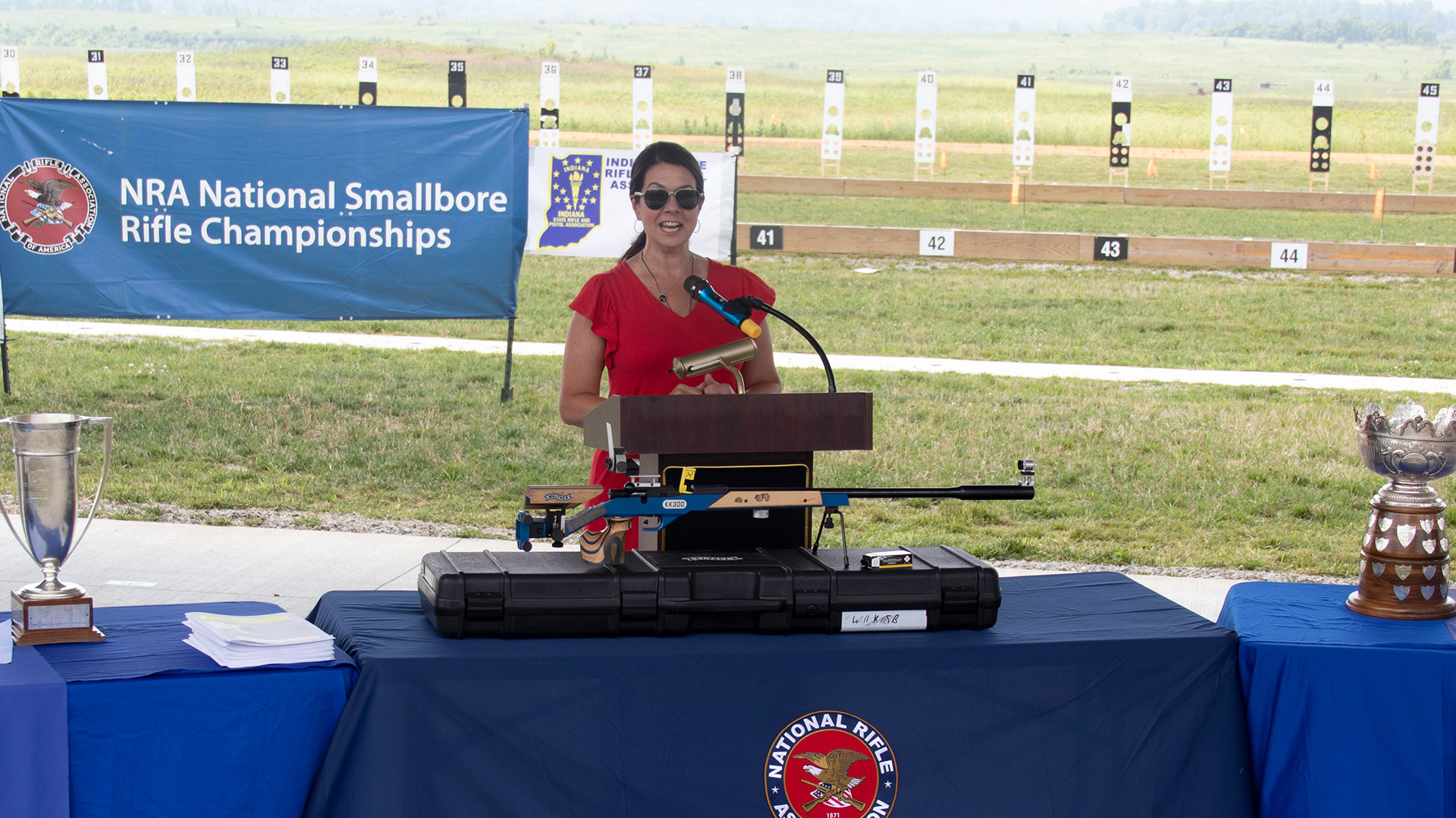 Janet Holcomb speaks at NRA National Matches Opening Ceremony