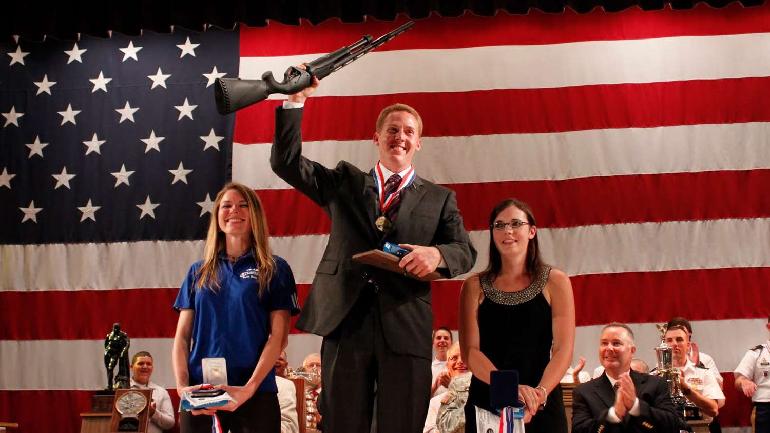 NRA Smallbore Three-Position top finishers in 2012: Tarl Kempley, Kirsten Joy Weiss and Amanda Luoma.