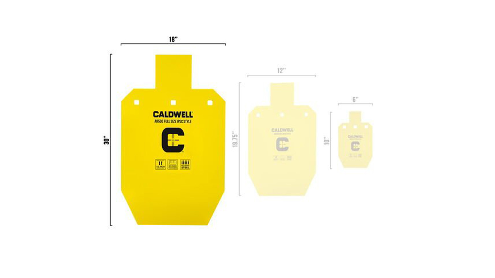 Caldwell IPSC-style steel target sizes