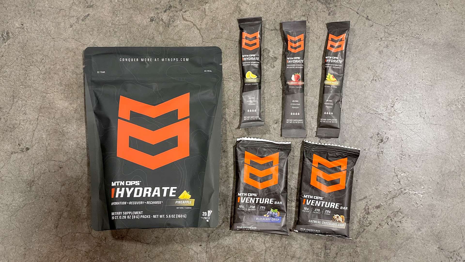 MTN OPS HYDRATION PACKS & VENTURE BARS