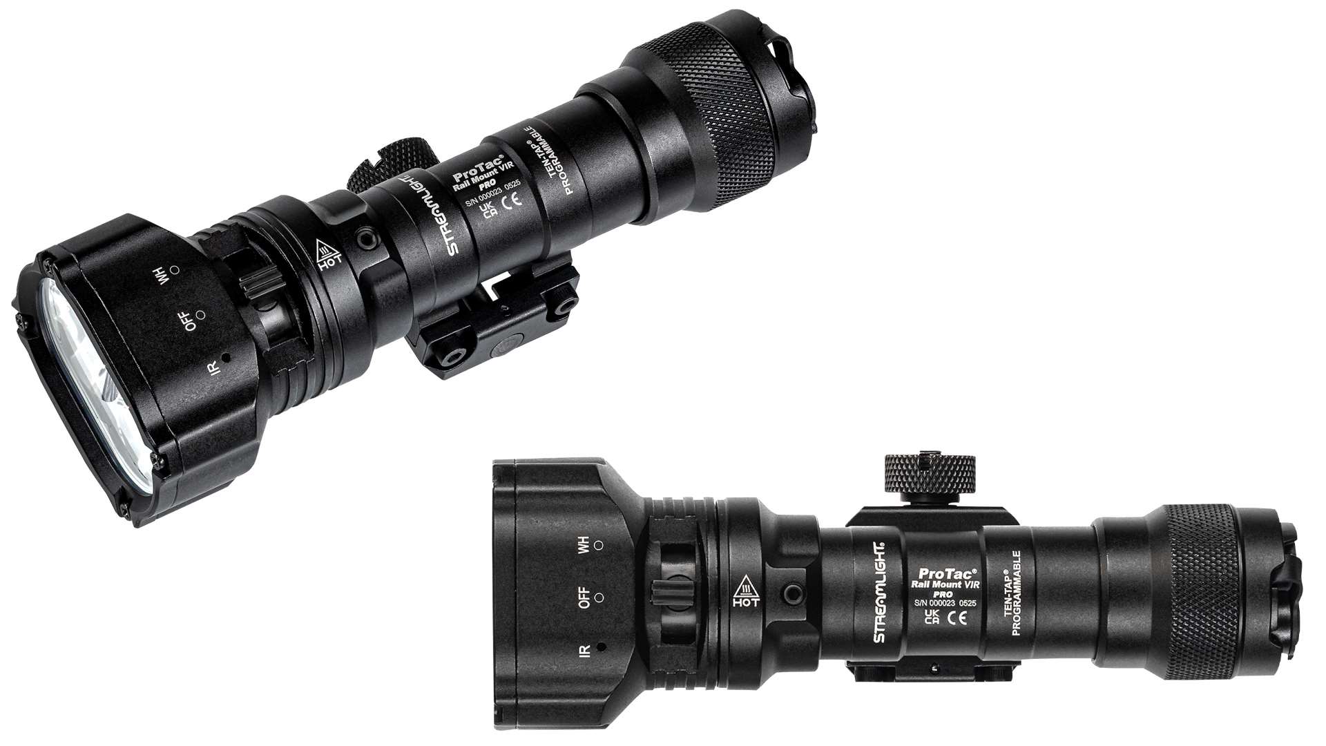 Two views of the Streamlight ProTac Rail Mount VIR Pro