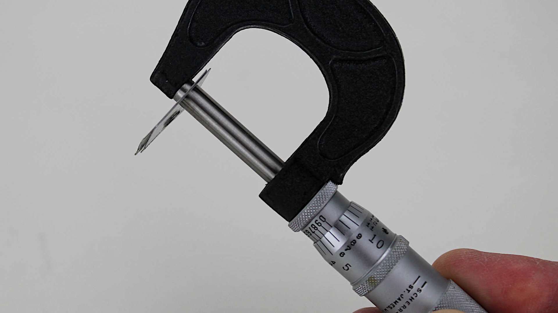 Shim stock in a micrometer