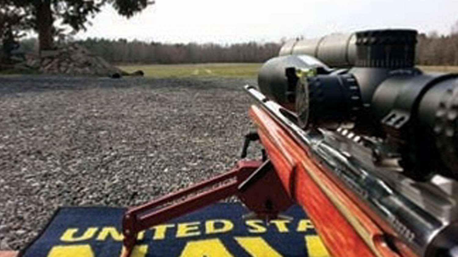 What an F-Class shooter sees. Jim Crofts is on his own practice range in North Carolina, and the targets are, well, out there somewhere.