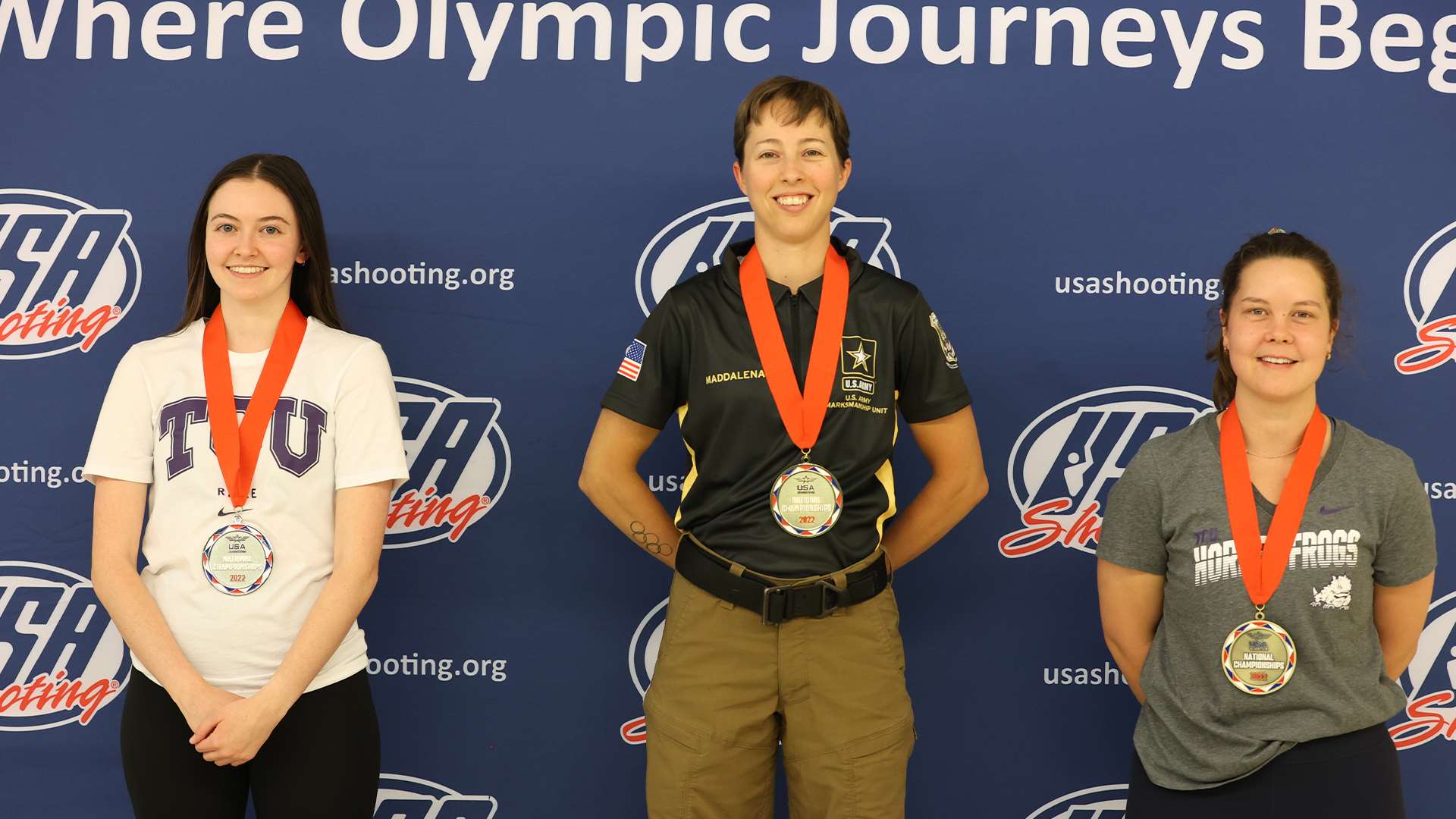 Women&#x27;s air rifle podium