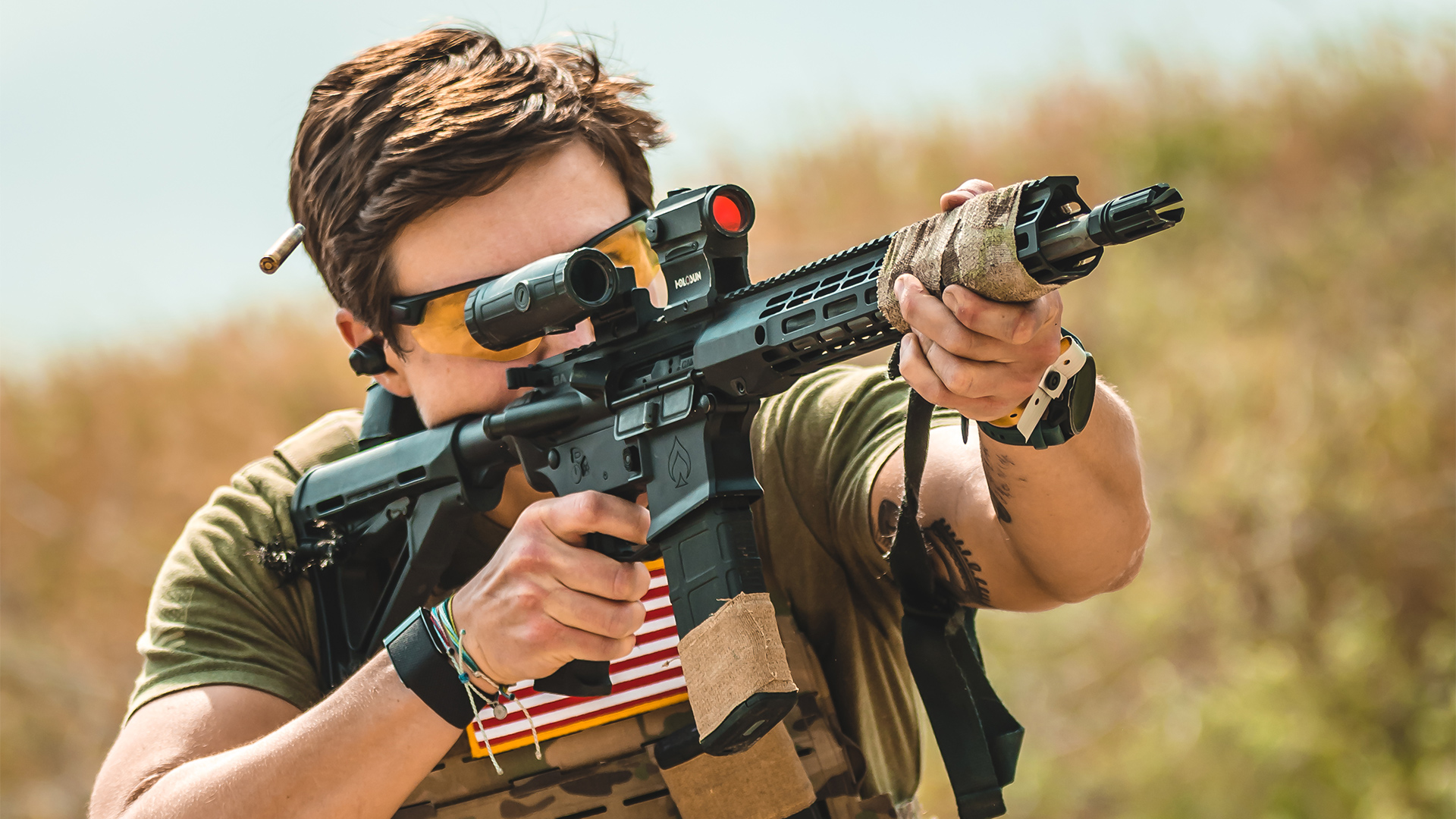 Rifle competitor at tactical games