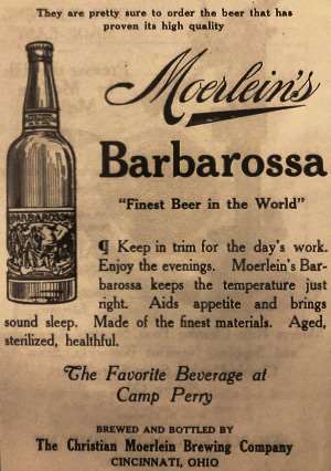 Vintage Barbarossa Beer advertisement in 1913 Camp Perry match program