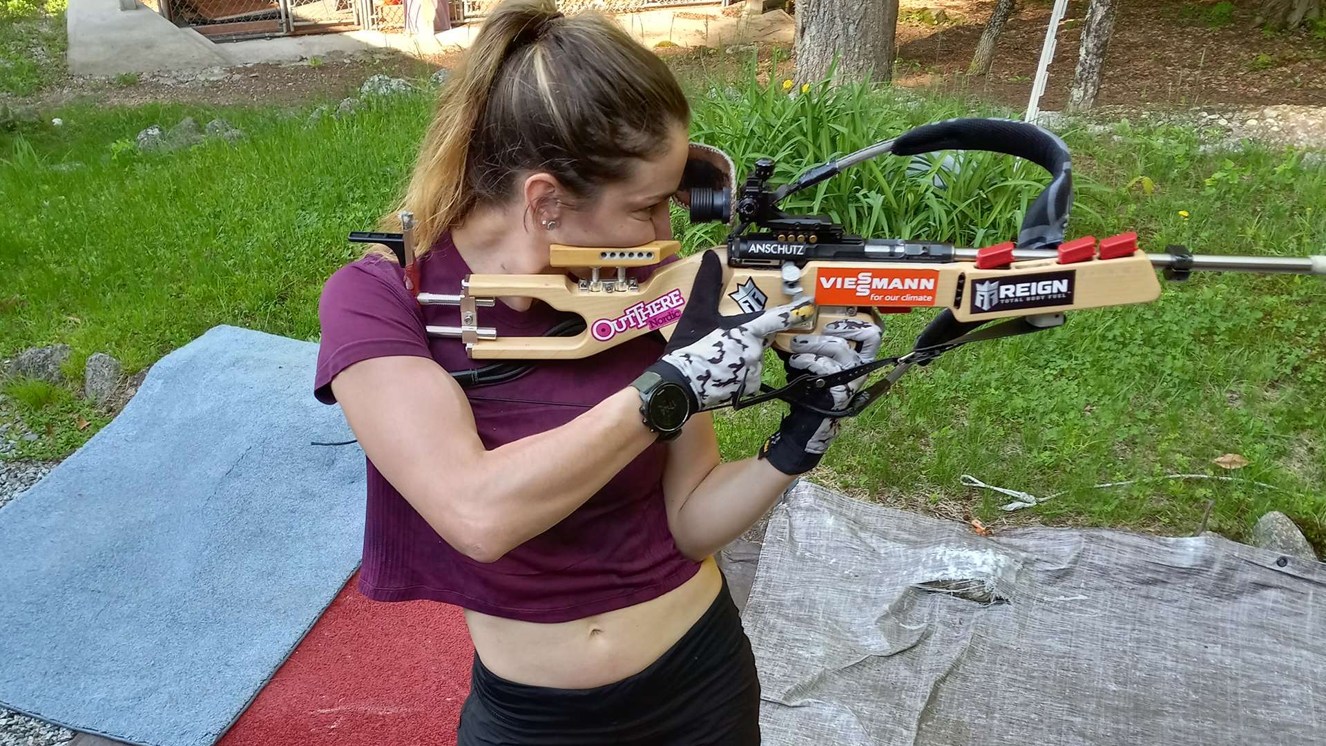 Deedra Irwin with rifle