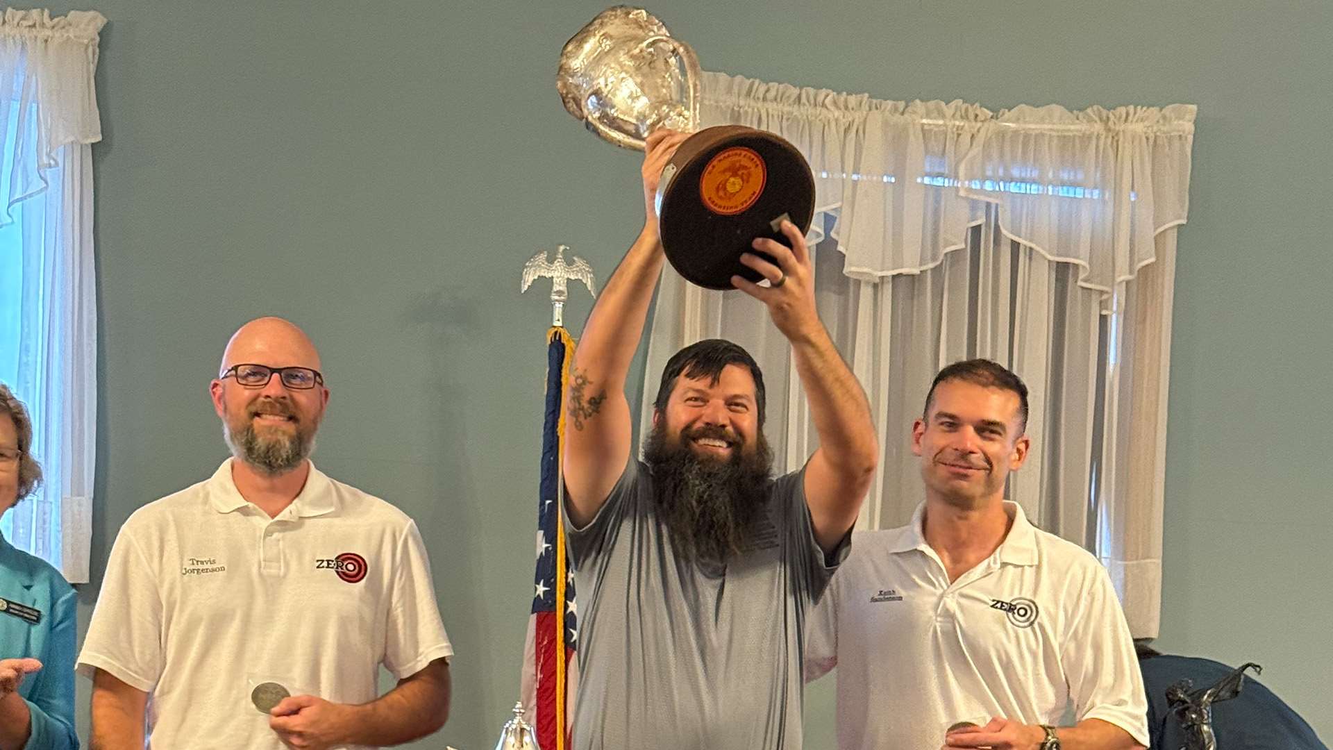Jon Shue celebrating his fourth consecutive NRA National Precision Pistol Championship at the Cardinal Shooting Center
