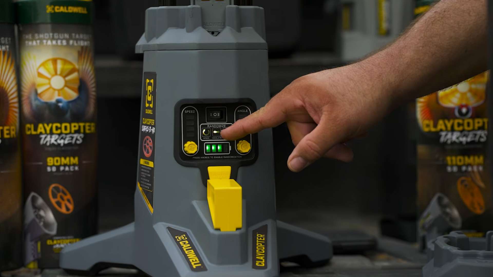 Close up of Caldwell ClayCopter Surface-to-Air launcher control deck