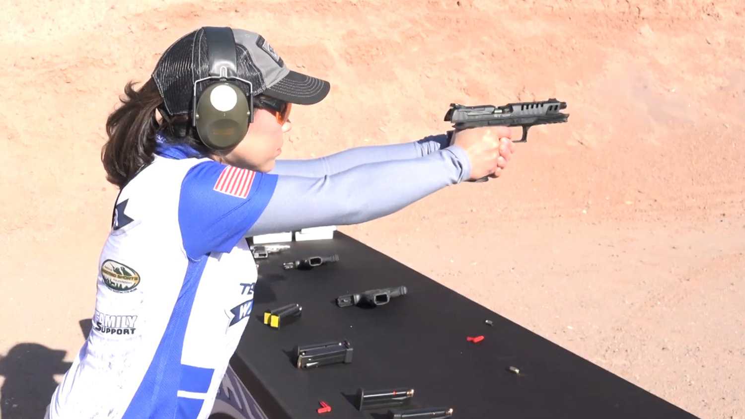 Gabby Franco shooting the new Walther Q5 SF
