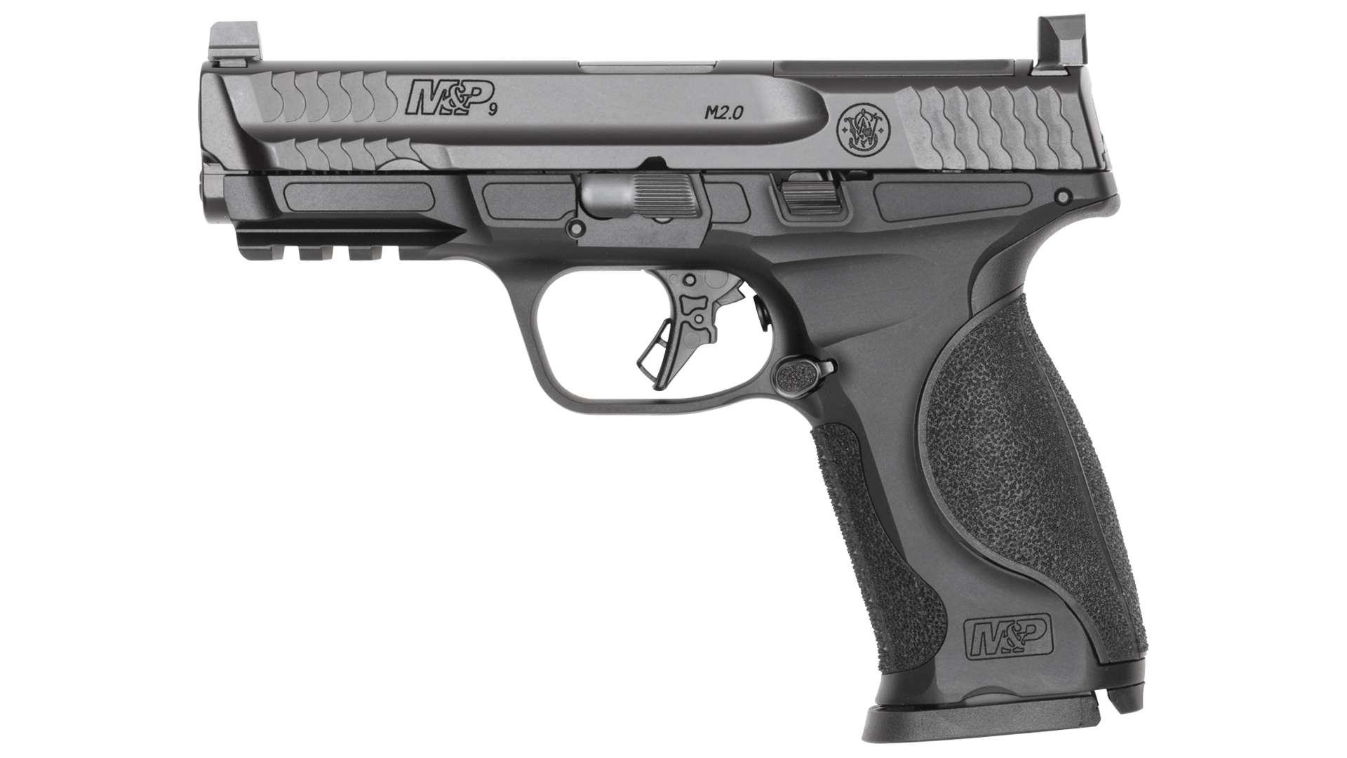 Smith and Wesson M&amp;P9 M2.0 Metal pistol with direct mount Aimpoint ACRO slide cut and black anodized aluminum frame