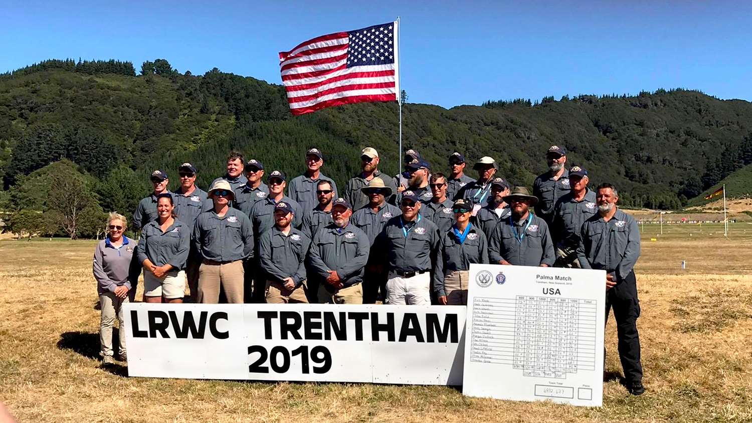 The bronze medal-winning 2019 U.S. Rifle Team in New Zealand