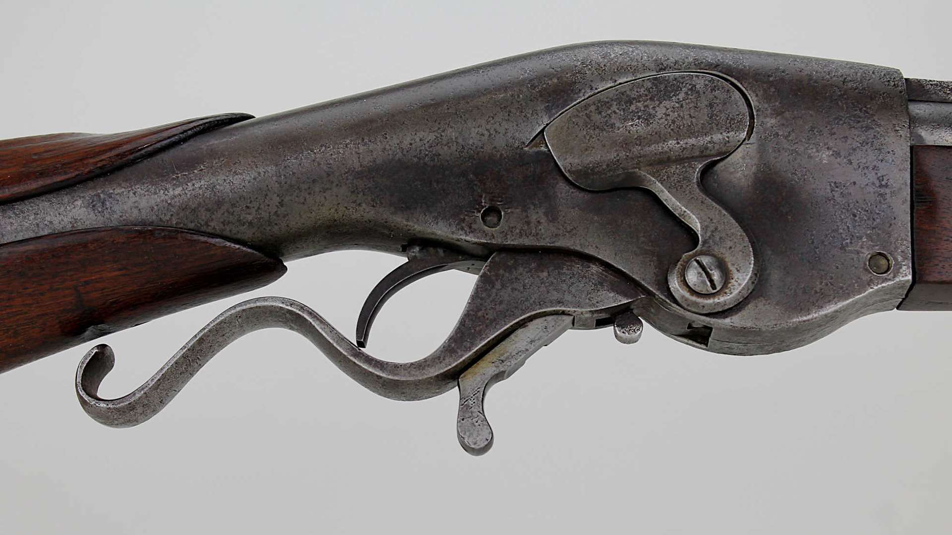 Evans Repeating Rifle action closed