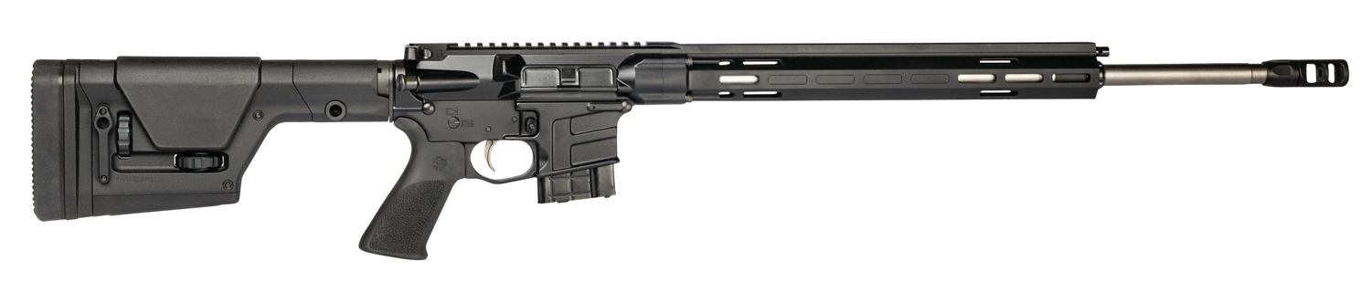 The Savage Arms MSR-15 Long Range features a 22-inch stainless steel heavy barrel, custom-forged upper and lower receivers, user-tunable muzzle brake and two-stage trigger.