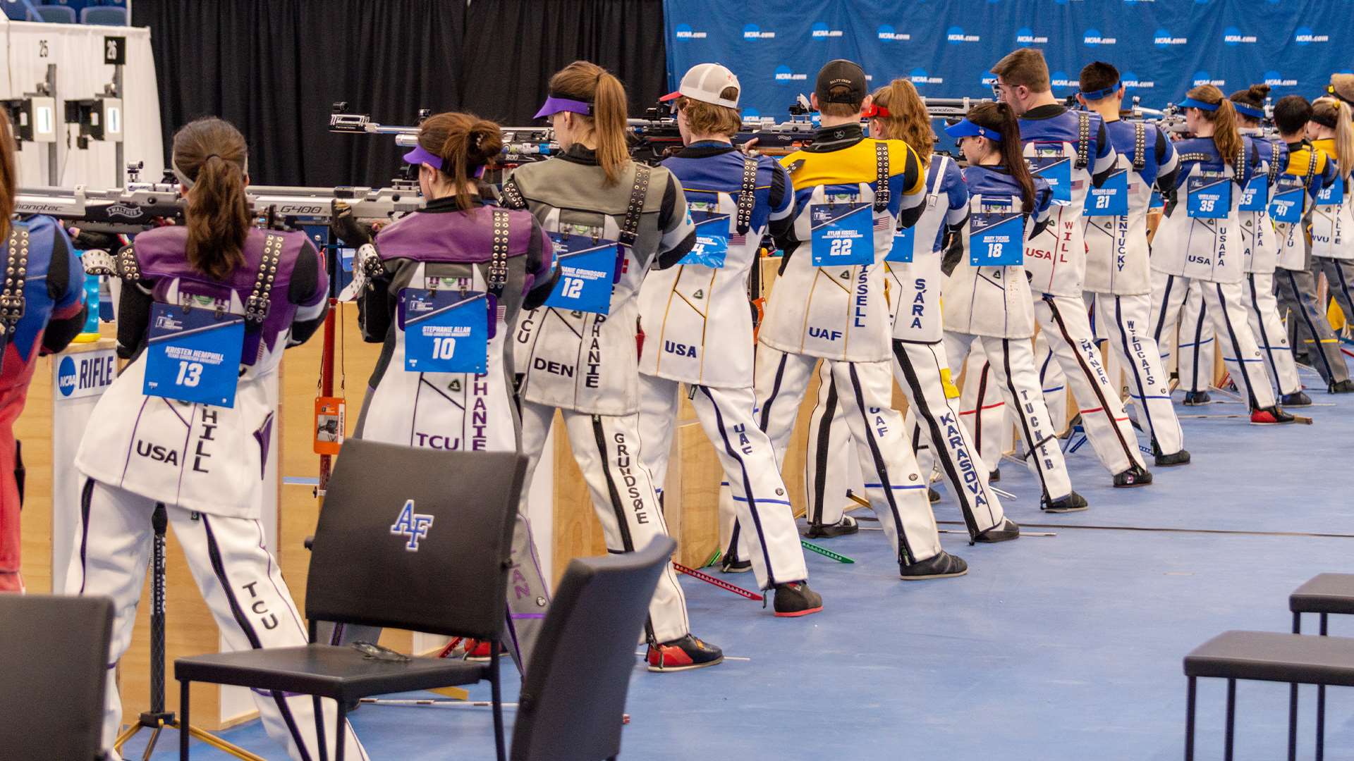 Collegiate air rifle shooters