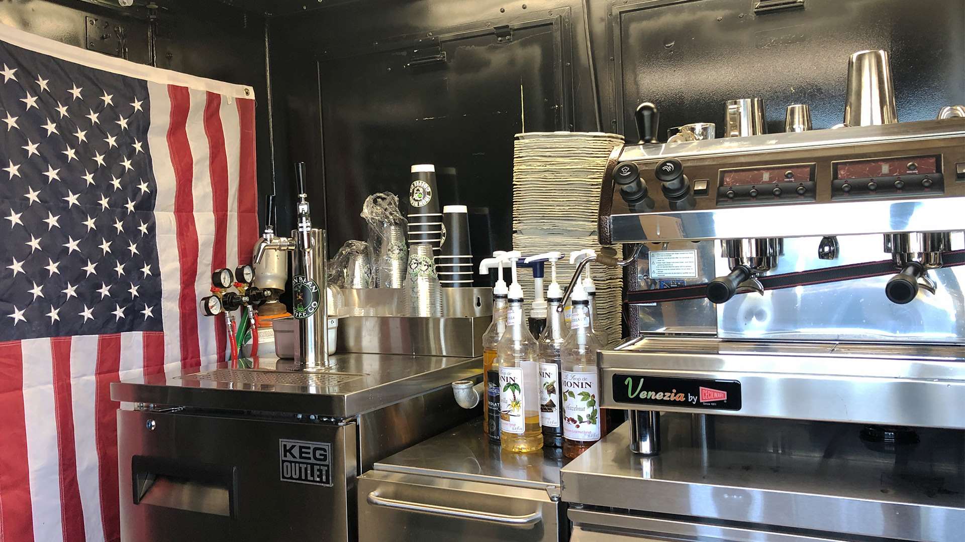 Iron Bean Coffee truck interior