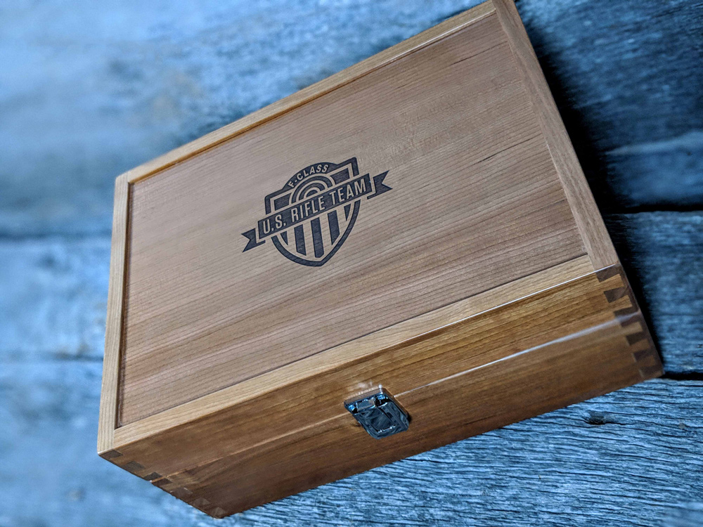 Accuracy X Custom 1911 Pistol Raffle for U.S. F-Class Rifle Team | This is the custom hardwood box it will come in