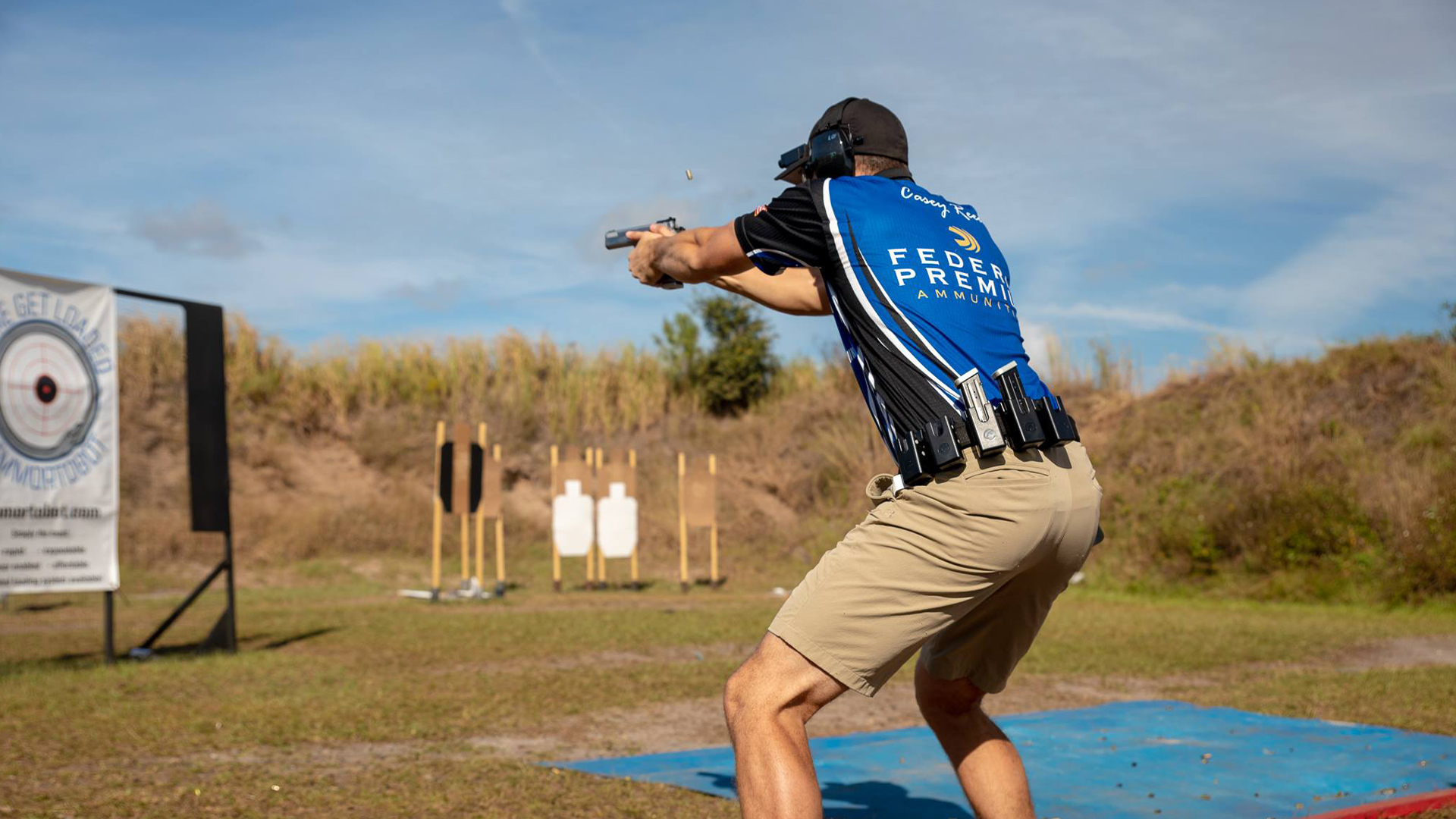 Casey Reed in competition with Tanfoglio pistol