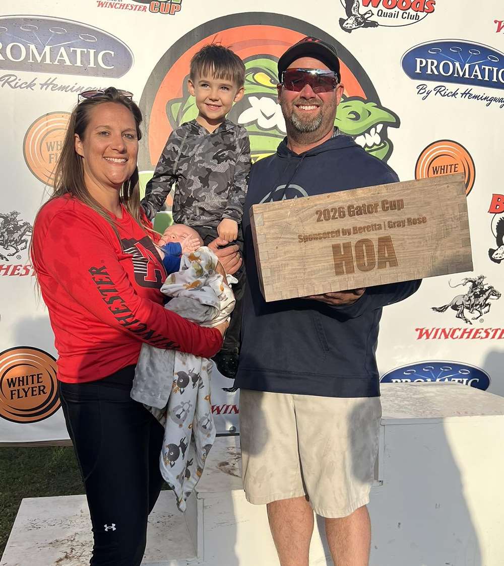 Eric Harvey and family at 2026 Gator Cup awards ceremony with Main Event HOA trophy