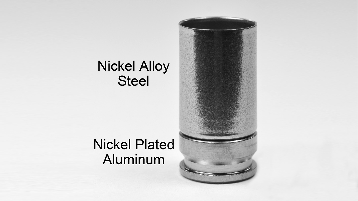 Figure 1. Shell Shock Technologies’ new cases are made from two separate components, one nickel alloy steel and the other aluminum