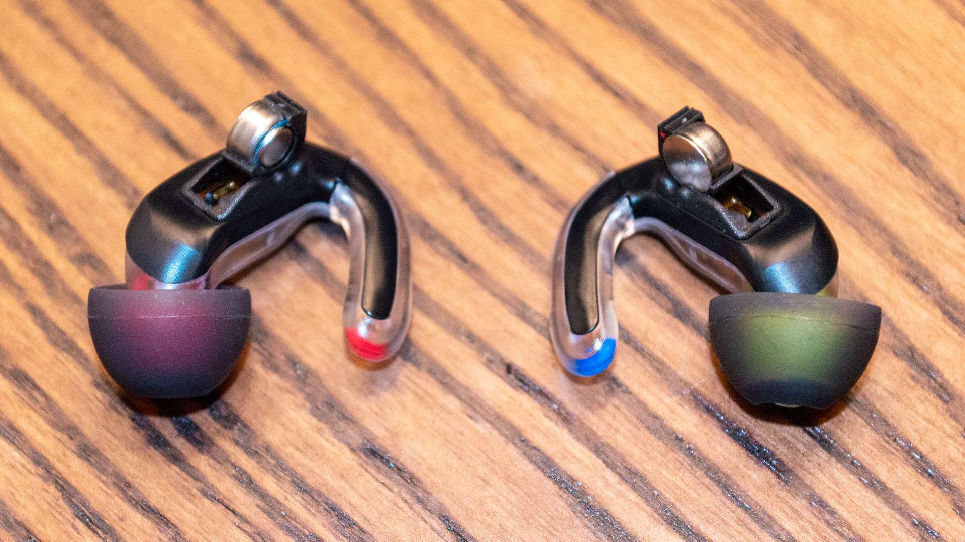 Tetra AlphaShield earplugs with battery doors open