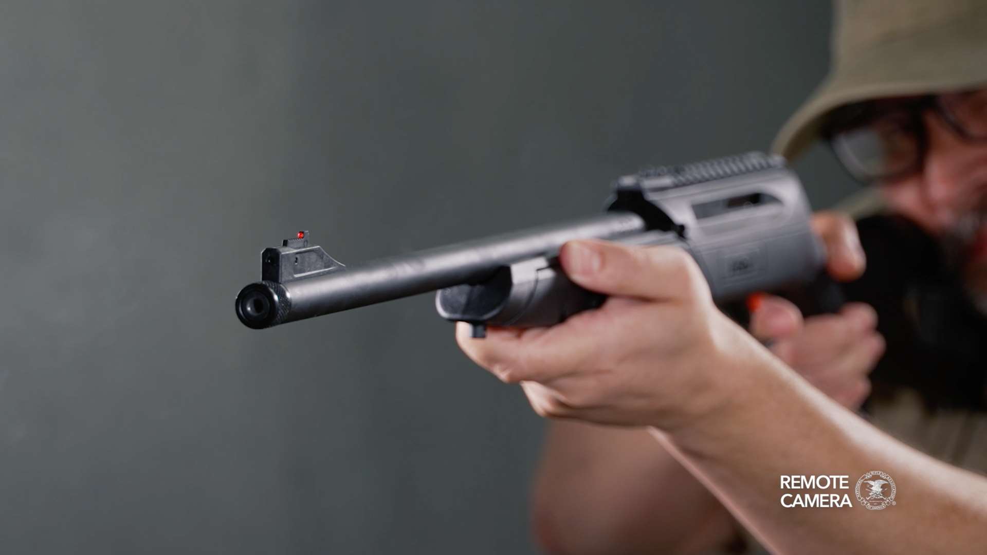 TriStar Arms KR22 front view of front sight and barrel