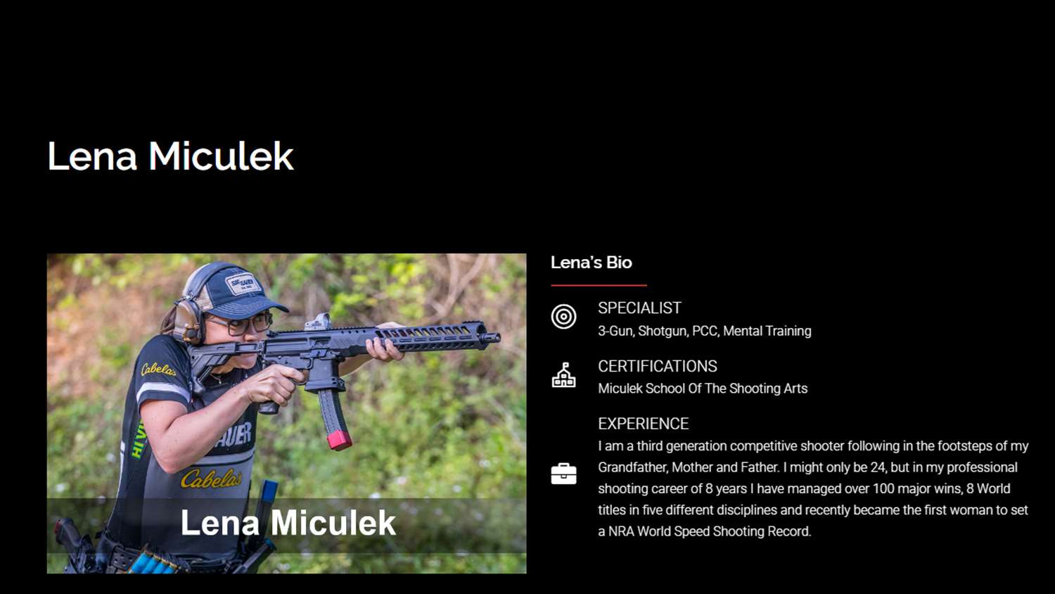 OnVirtus.com | Lena Miculek bio page