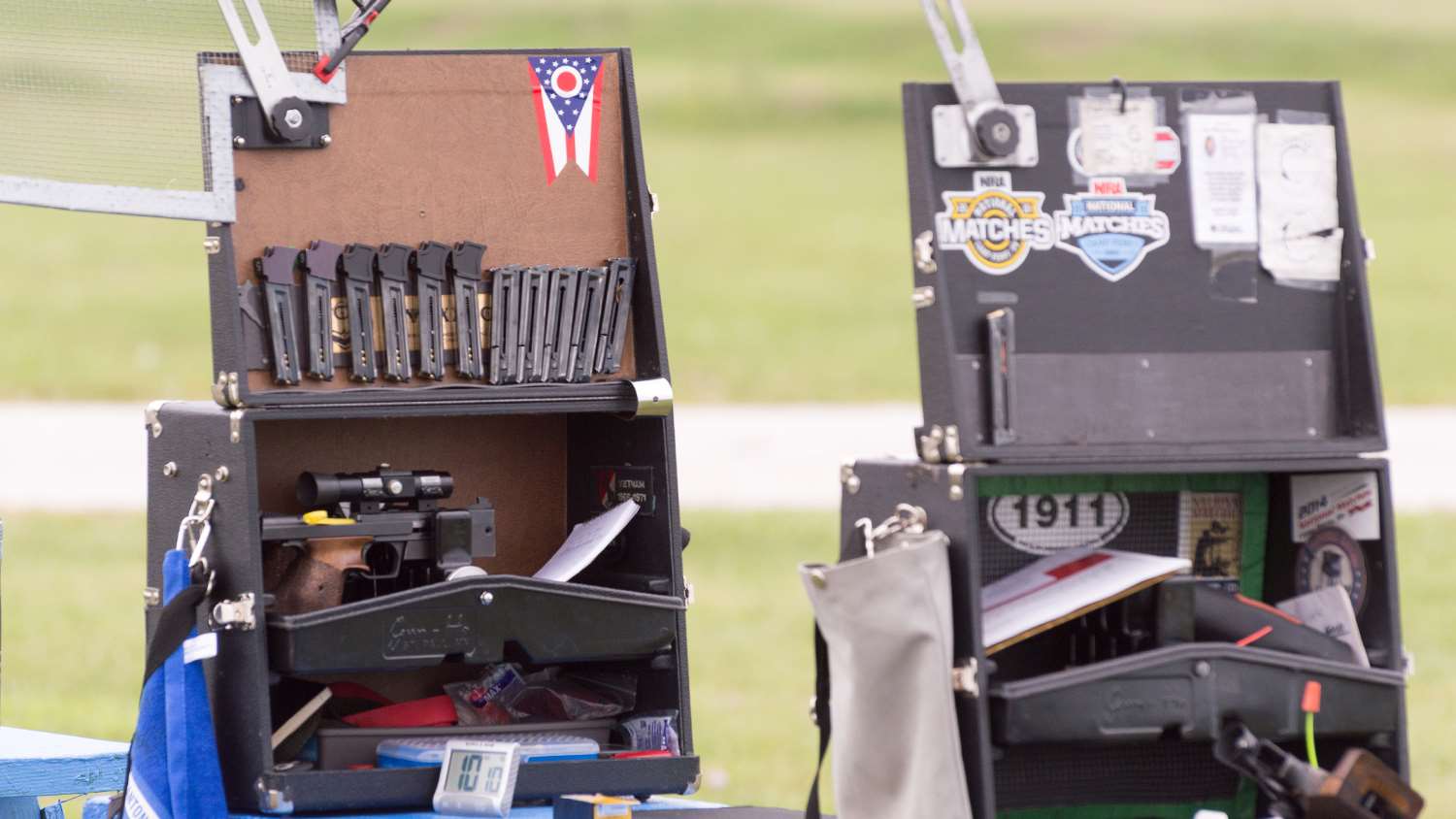 Bullseye pistol boxes at Camp Perry