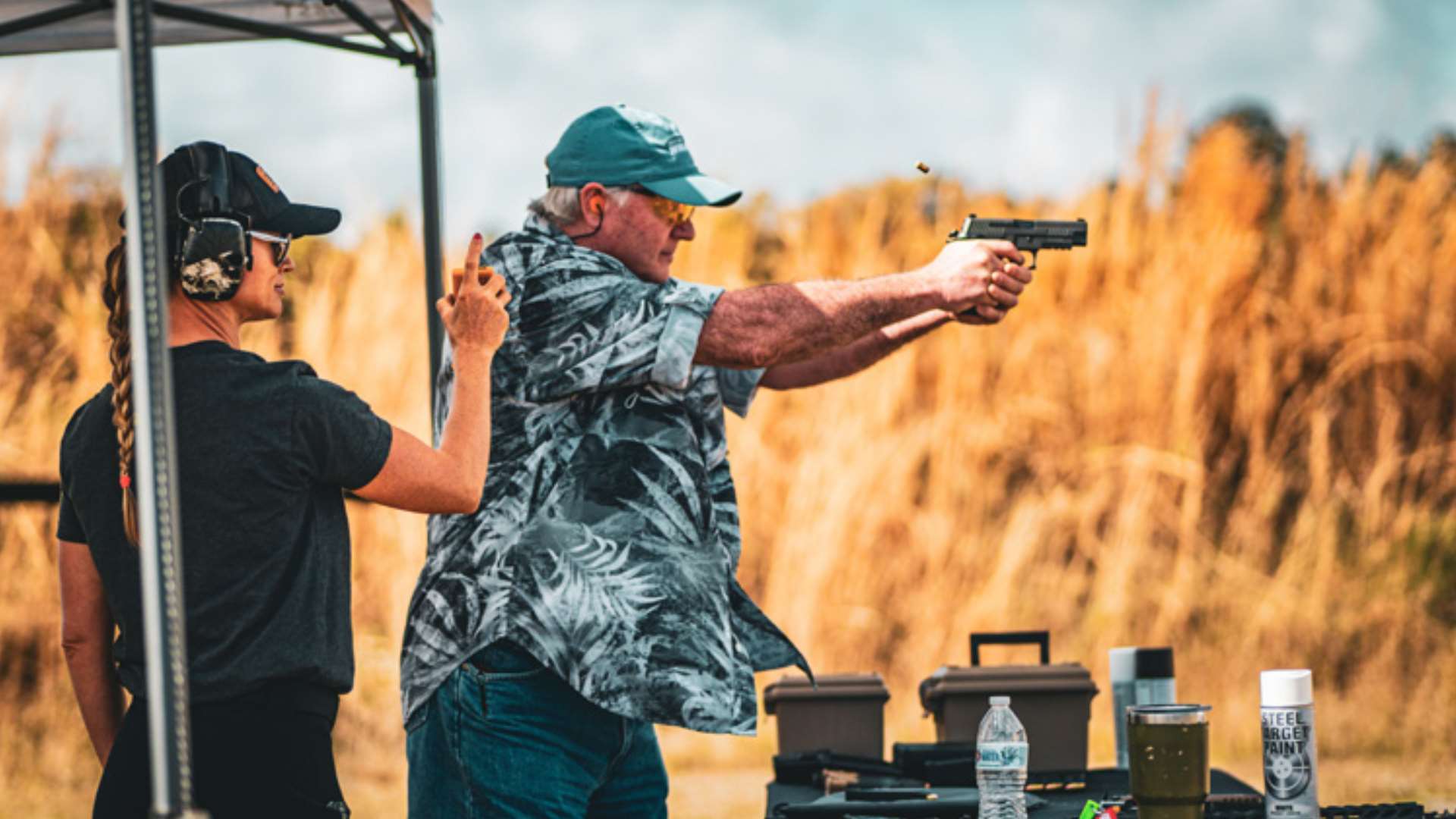 Steven Sager shooting pistol