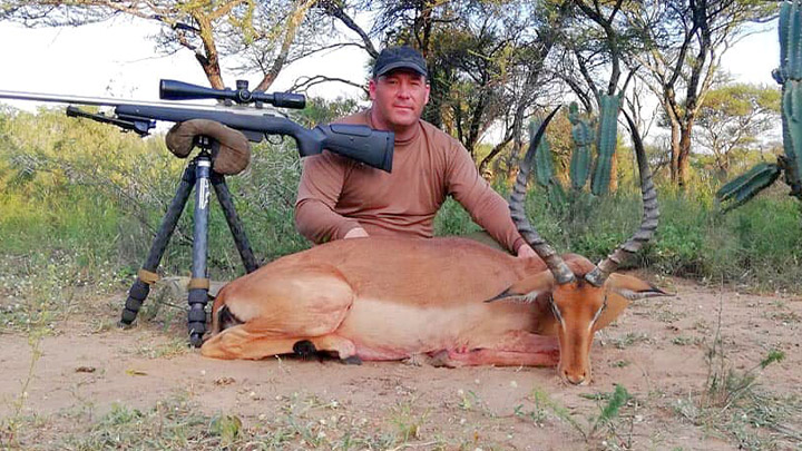 Scott Satterlee in South Africa with an Impala