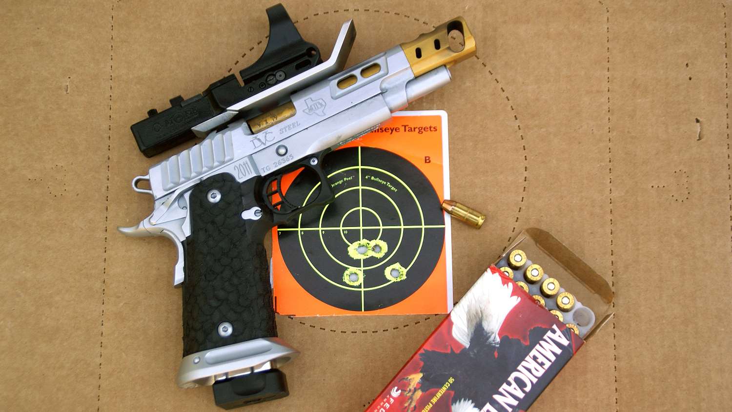 STI DVC Steel 9 mm shot group after testing