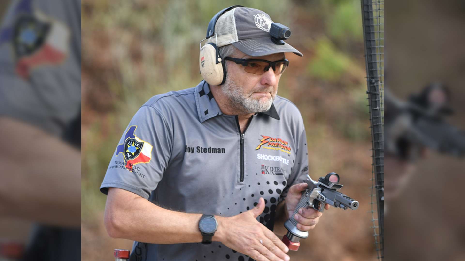 Roy Stedman with pistol