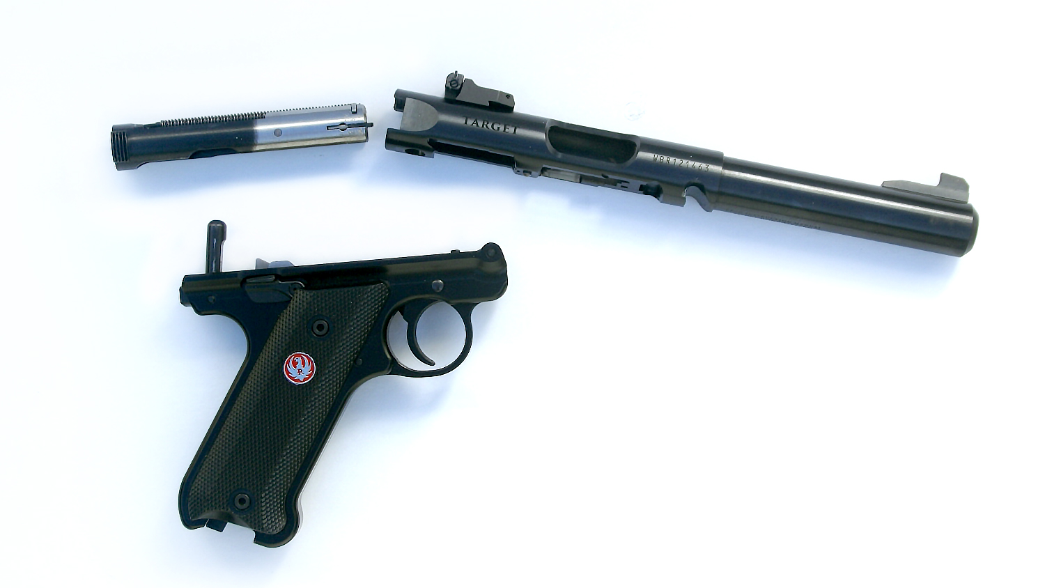 Field stripped Ruger Mark IV