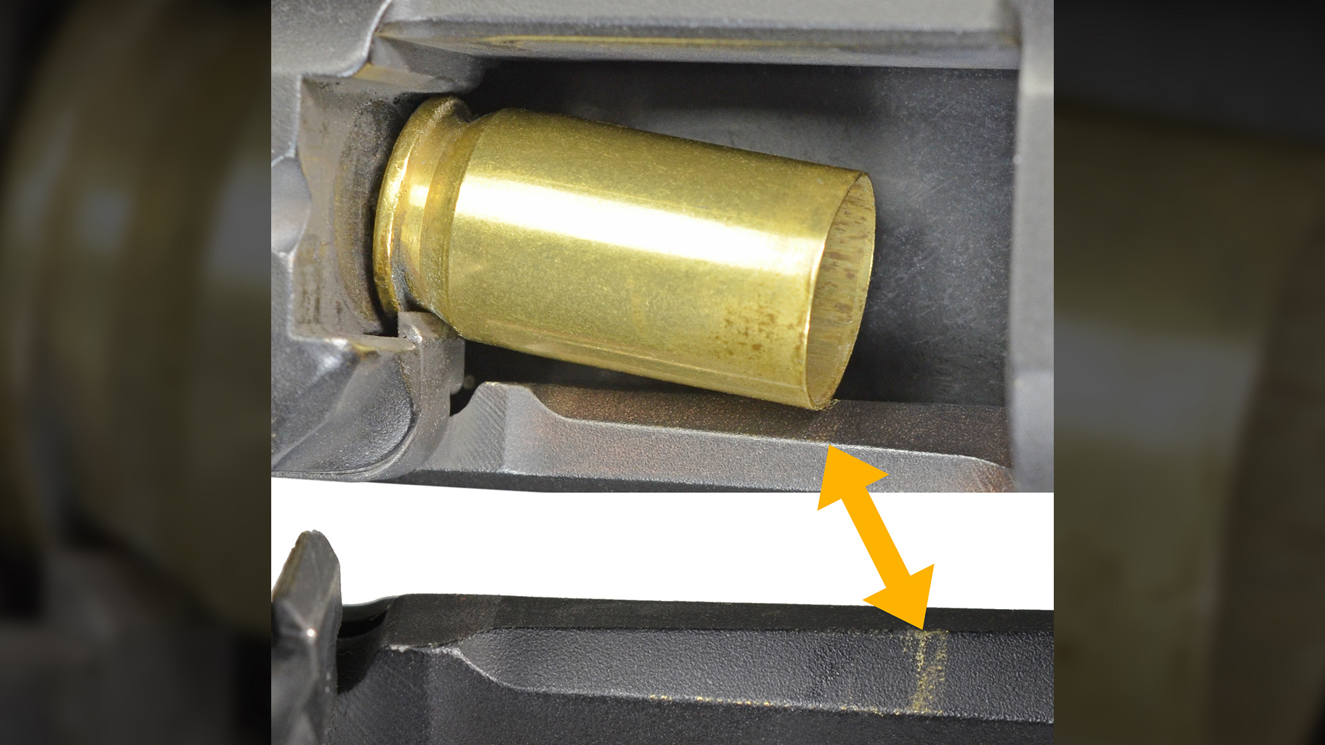 Pistol cartridge ejection angle