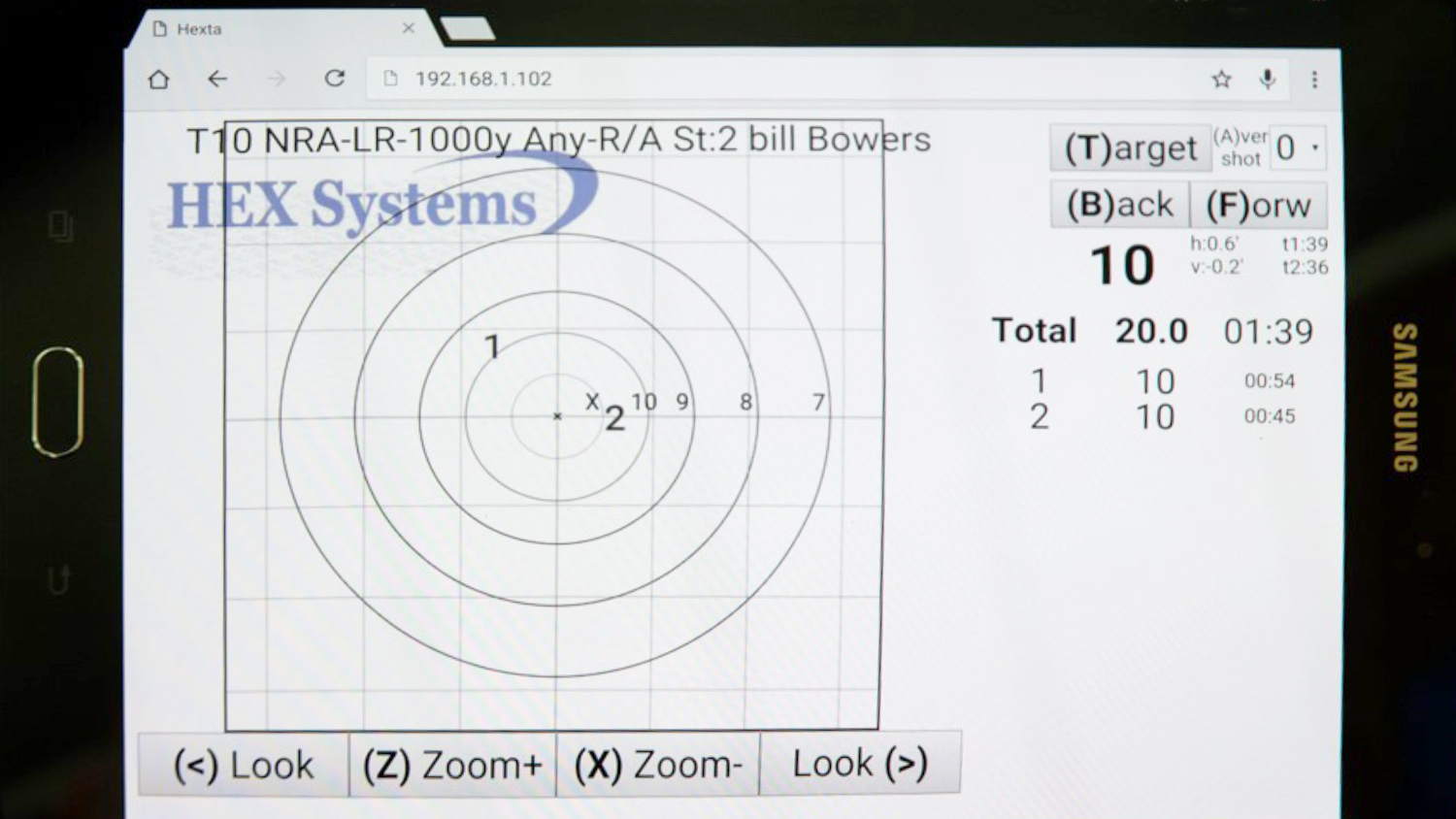 HEX E-target tablet display at Bridgeville R&P