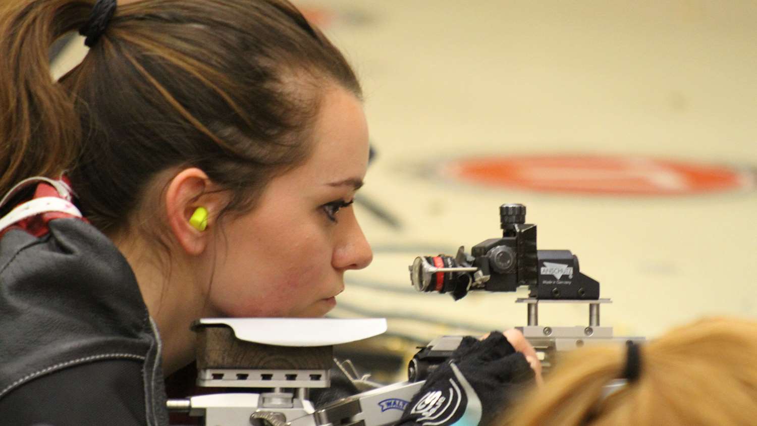 Rachel Martin shooting at the 2018 Robert Mitchell Rifle Championships