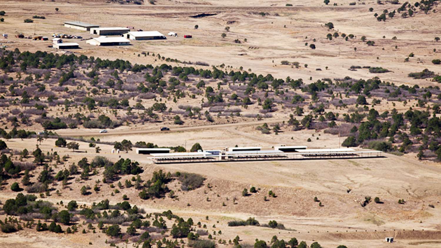 Whittington Center covered ranges aerial view